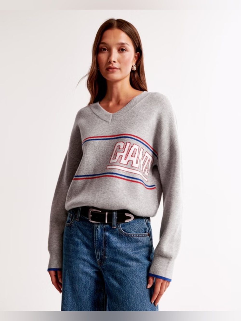 Abercrombie & Fitch New York Giants V-Neck Sweater - Picture 6 of 8